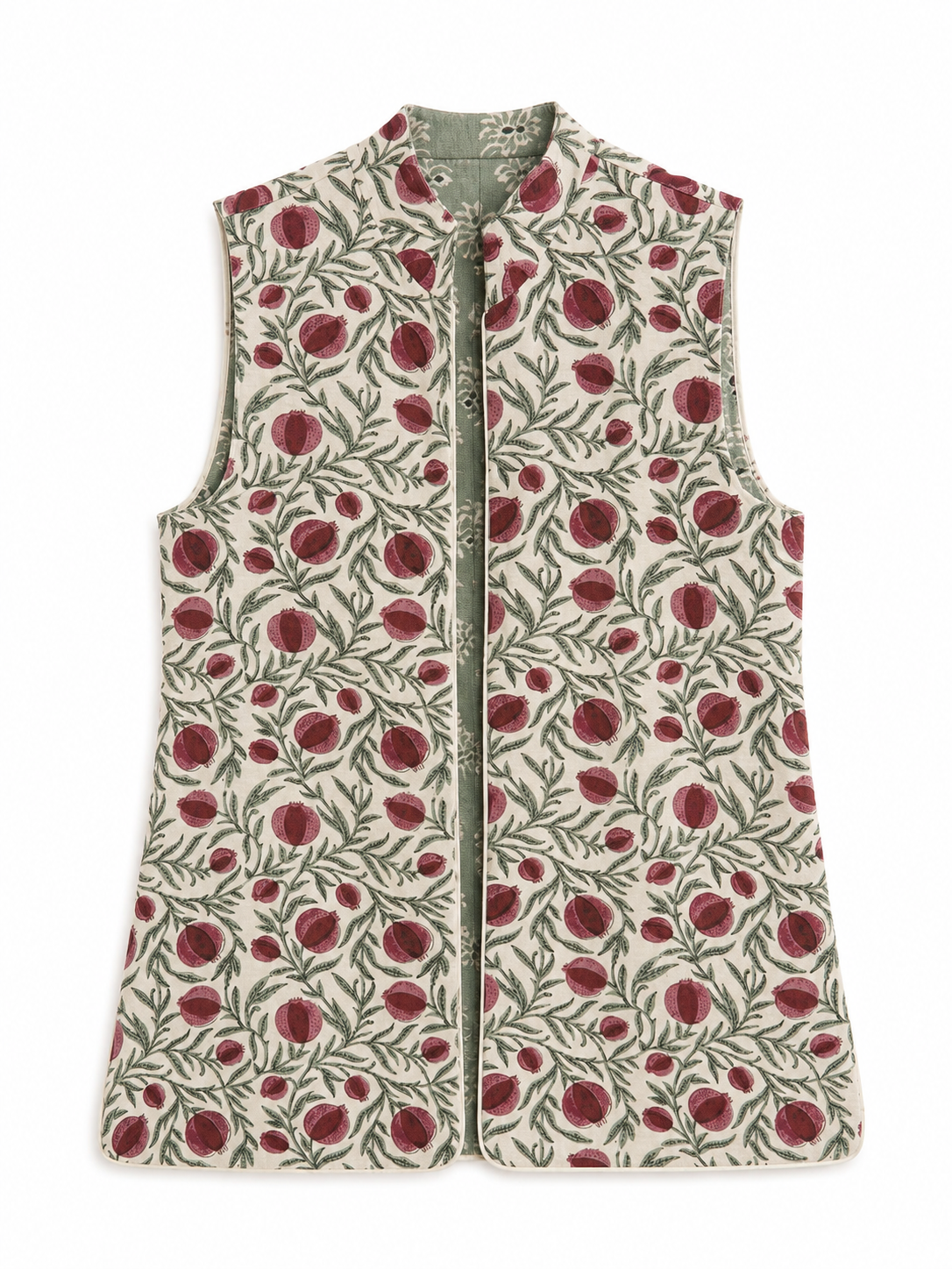 Chaleco Ginebra Reversible Granadas Rosa y Verde