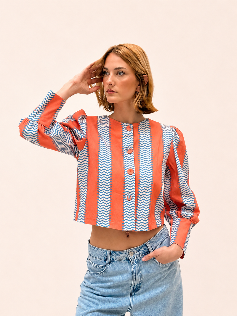 Chaqueta Cannes Rayas Salmón