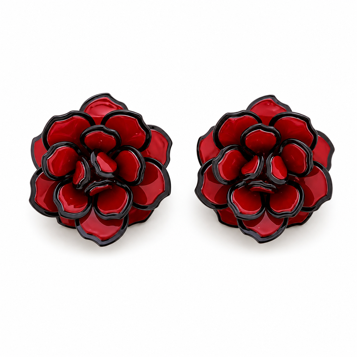 Pendientes Flor Resina Burdeos