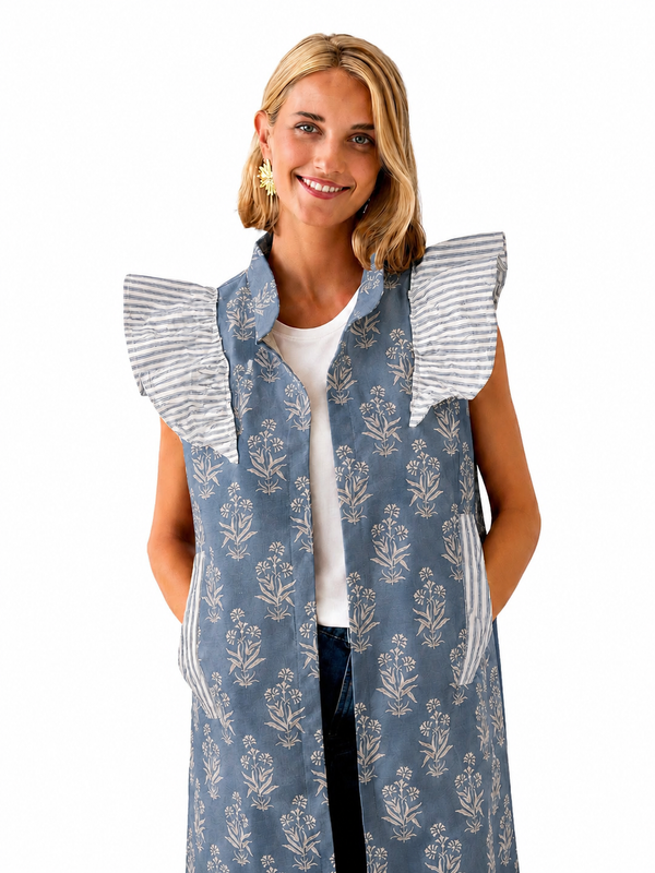 9MÁS5 Green and Rustic Beige Vest