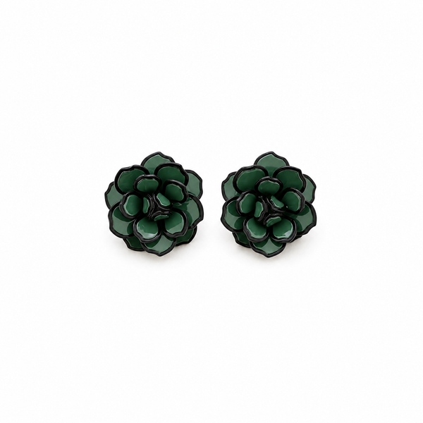 Pendientes Flor Resina Verde