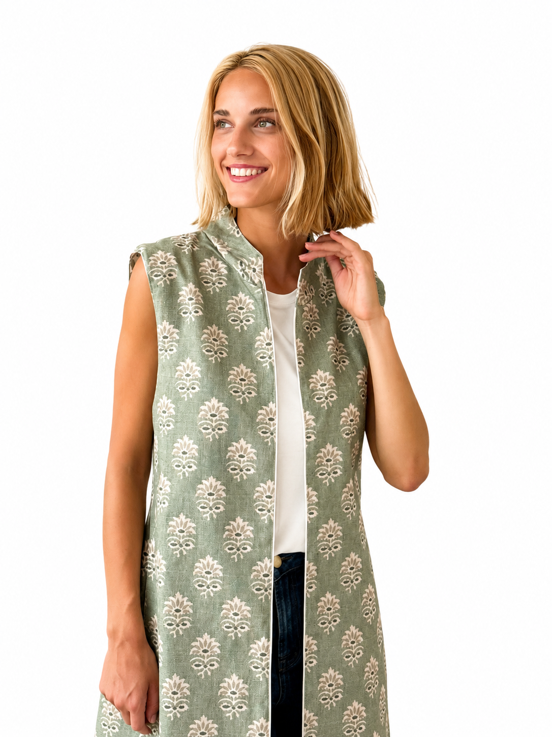 Chaleco Ginebra Reversible Granadas Rosa y Verde