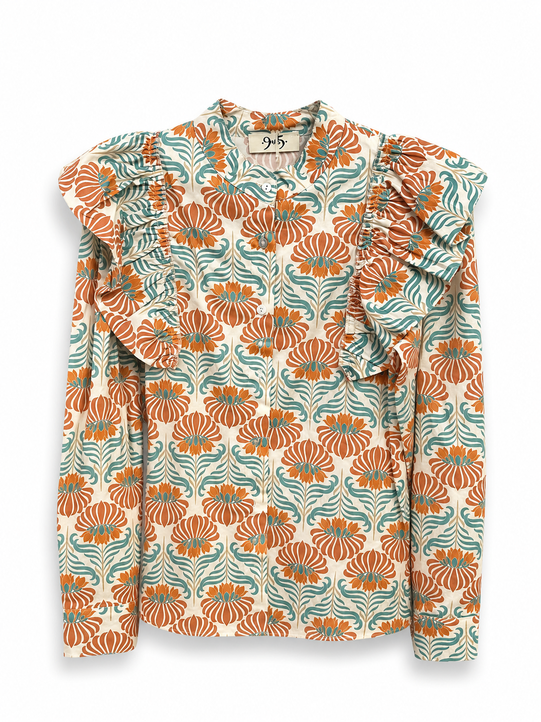 Camisa Odette Verde y Naranja