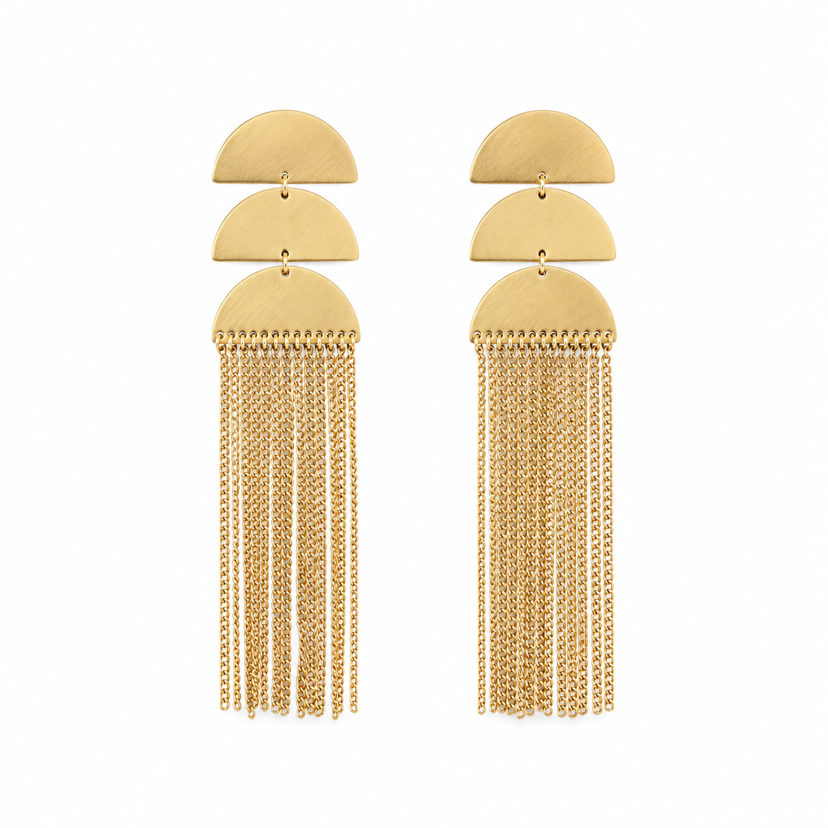 Pendientes Largos Cadena Dorados