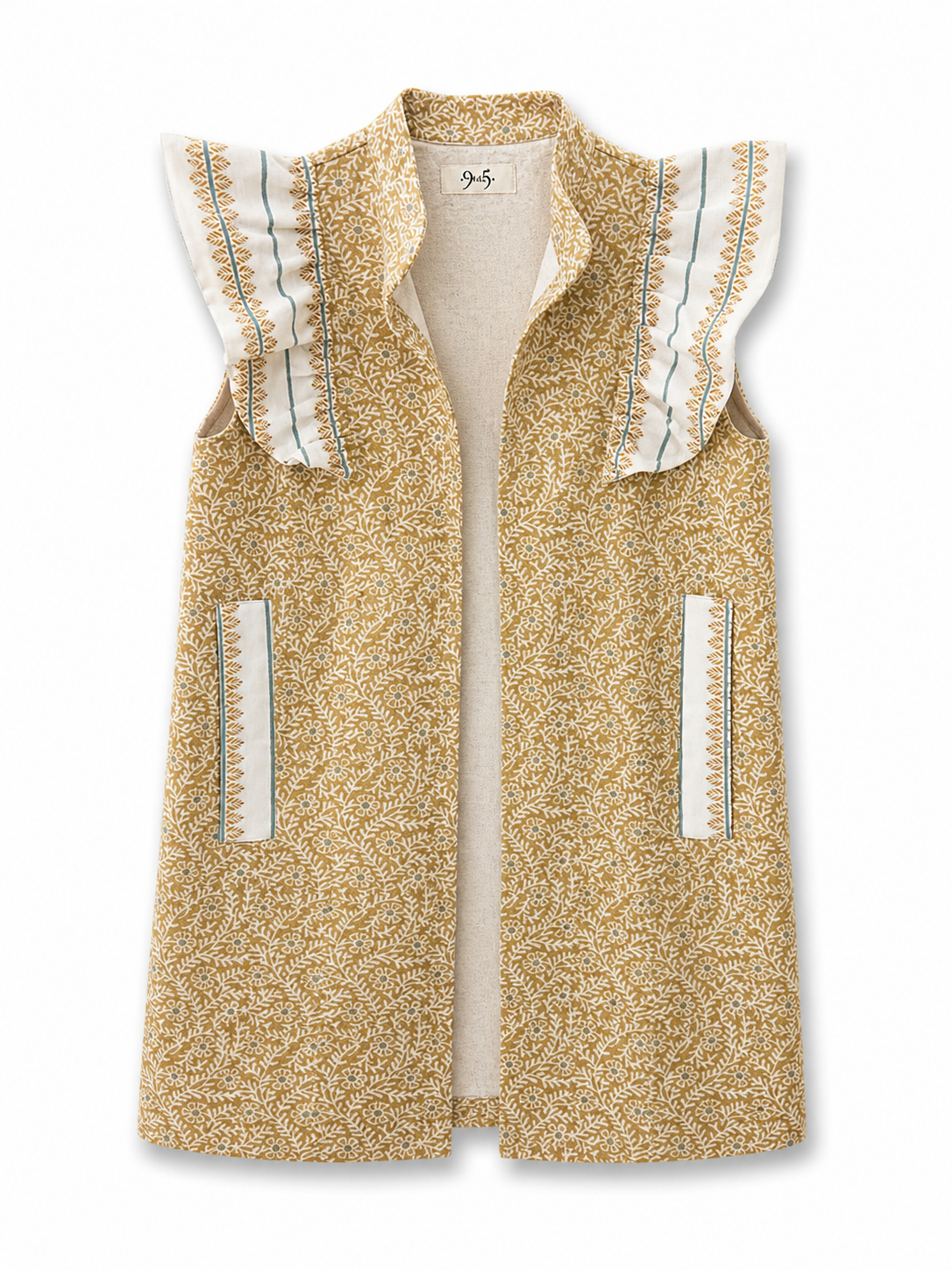 9MÁS5 Green and Rustic Beige Vest