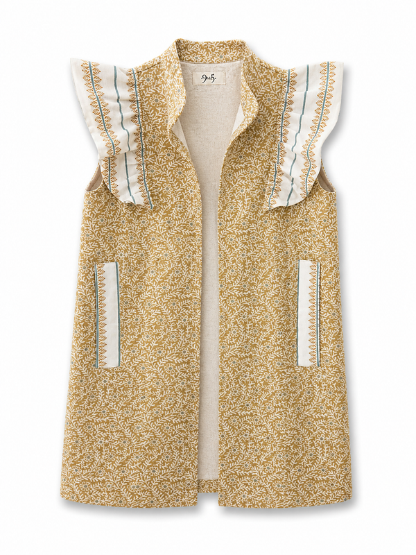 9MÁS5 Green and Rustic Beige Vest