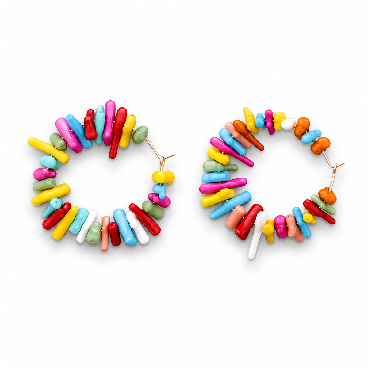Pendientes Aros Resina Multicolor