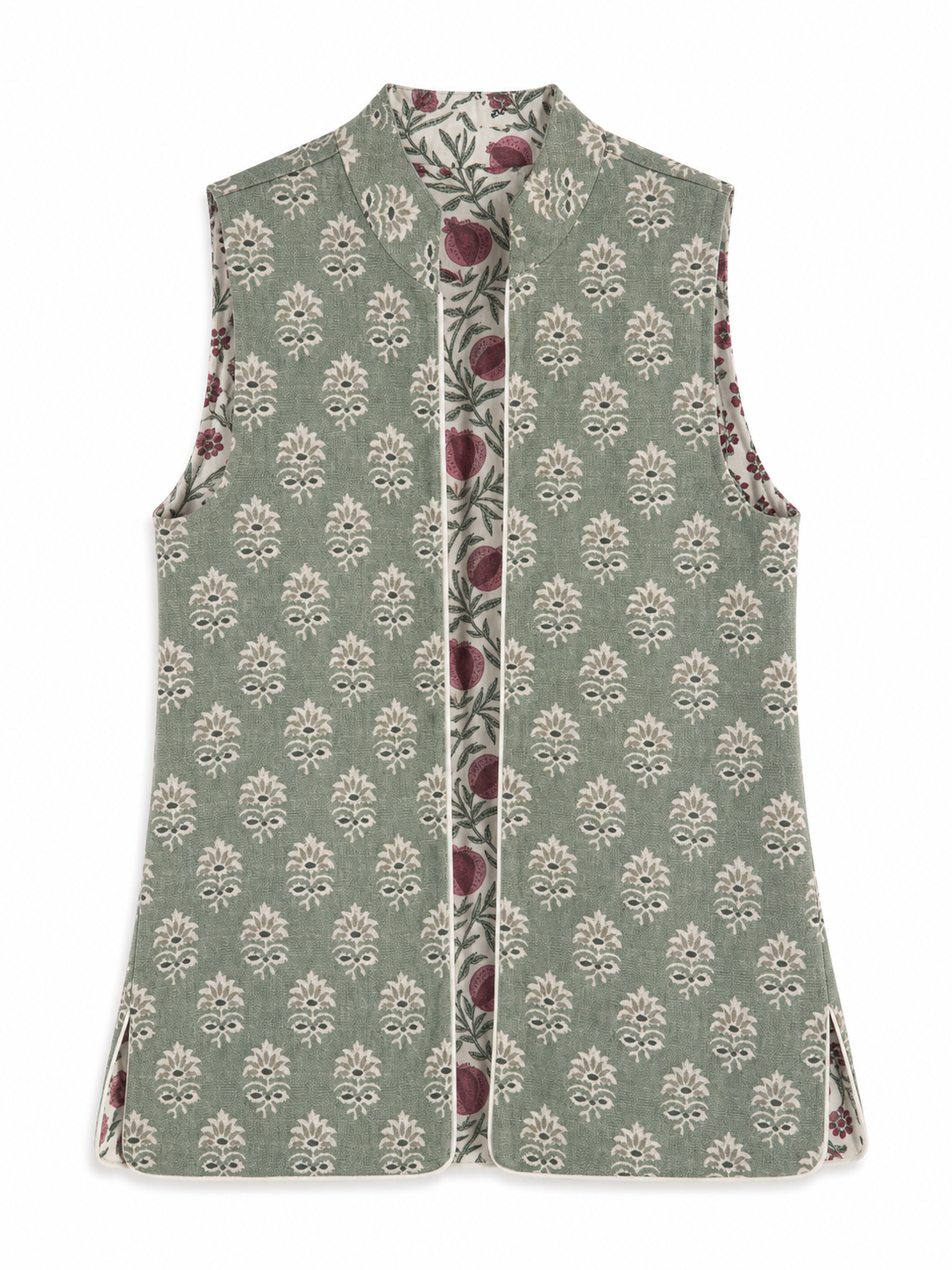 Chaleco Ginebra Reversible Granadas Rosa y Verde