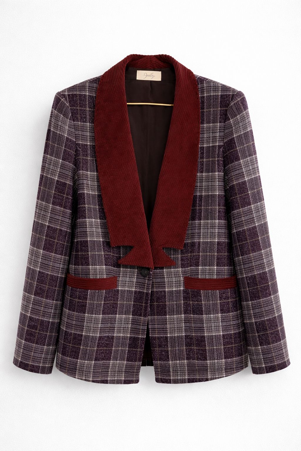 Chaqueta Cuadros Burdeos