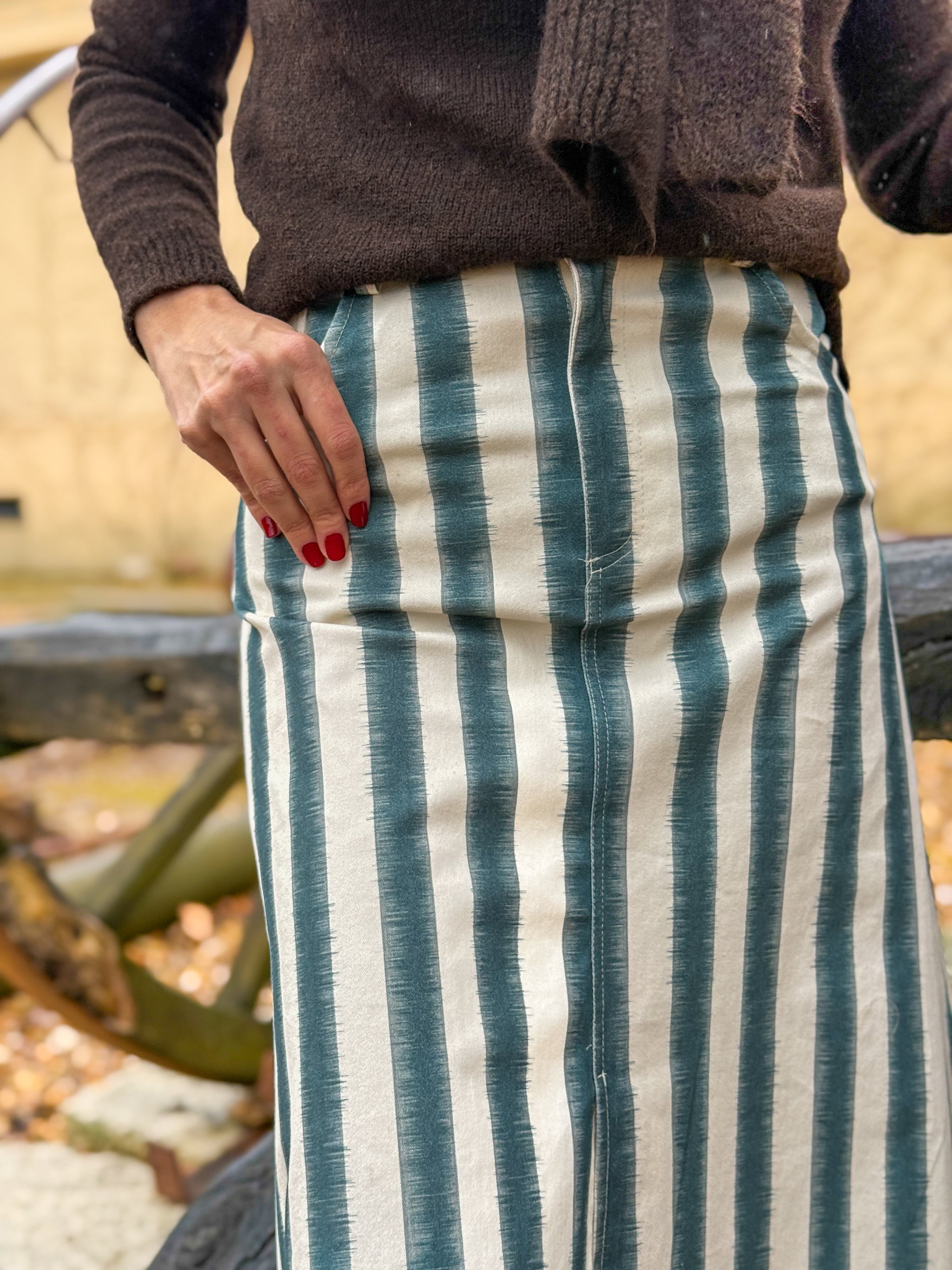 Falda Vaquera Rayas Verdes