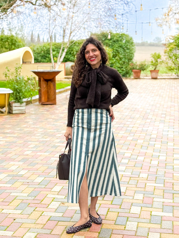 Falda Vaquera Rayas Verdes