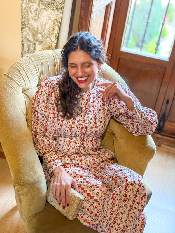 Camisa Geométrica Teja