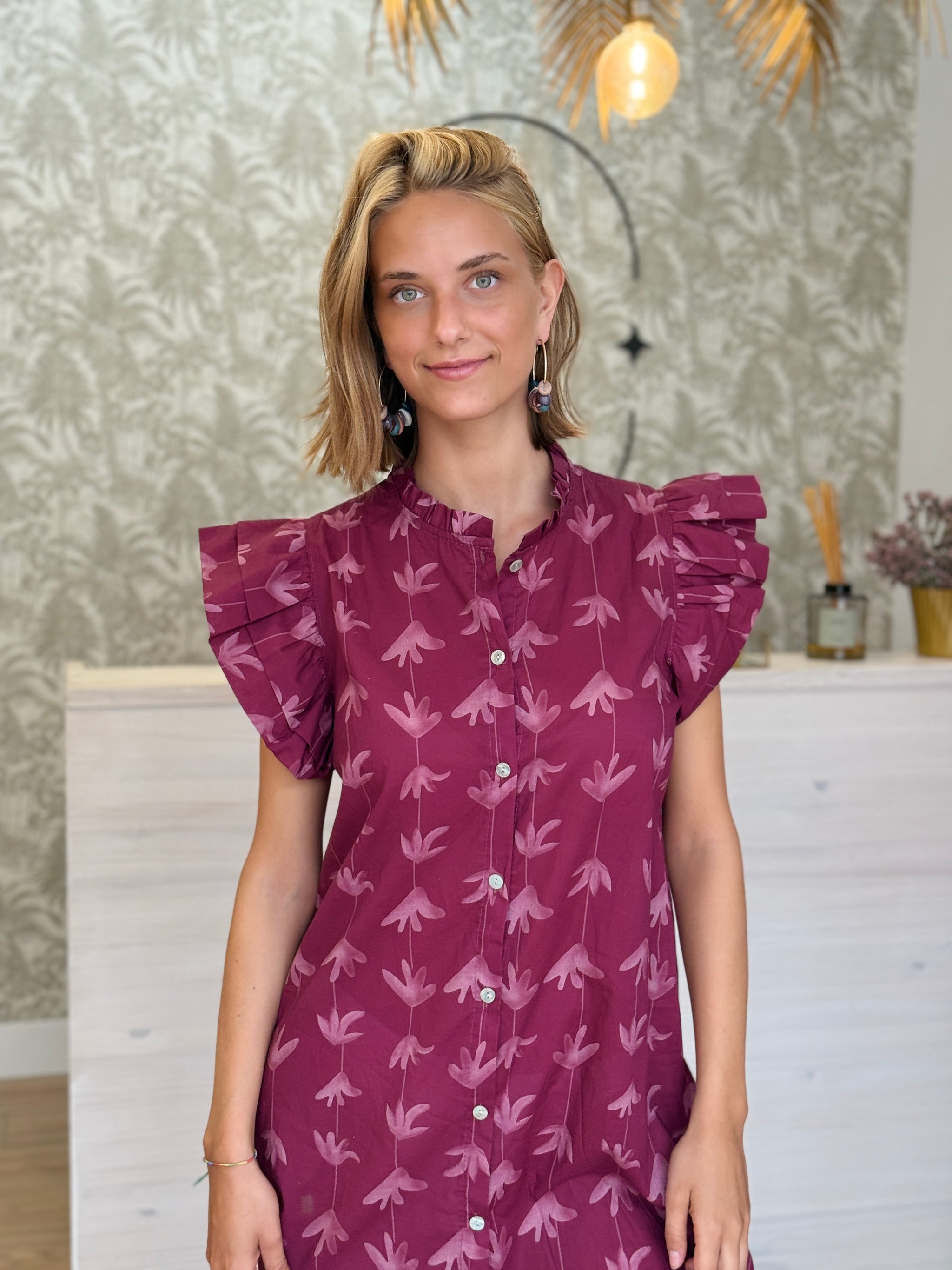 Vestido Mallorca Huella Berenjena