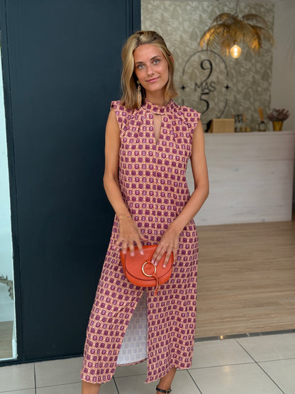 Vestido Java Uva y Naranja