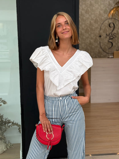 Camisa Volante Maxi Blanca