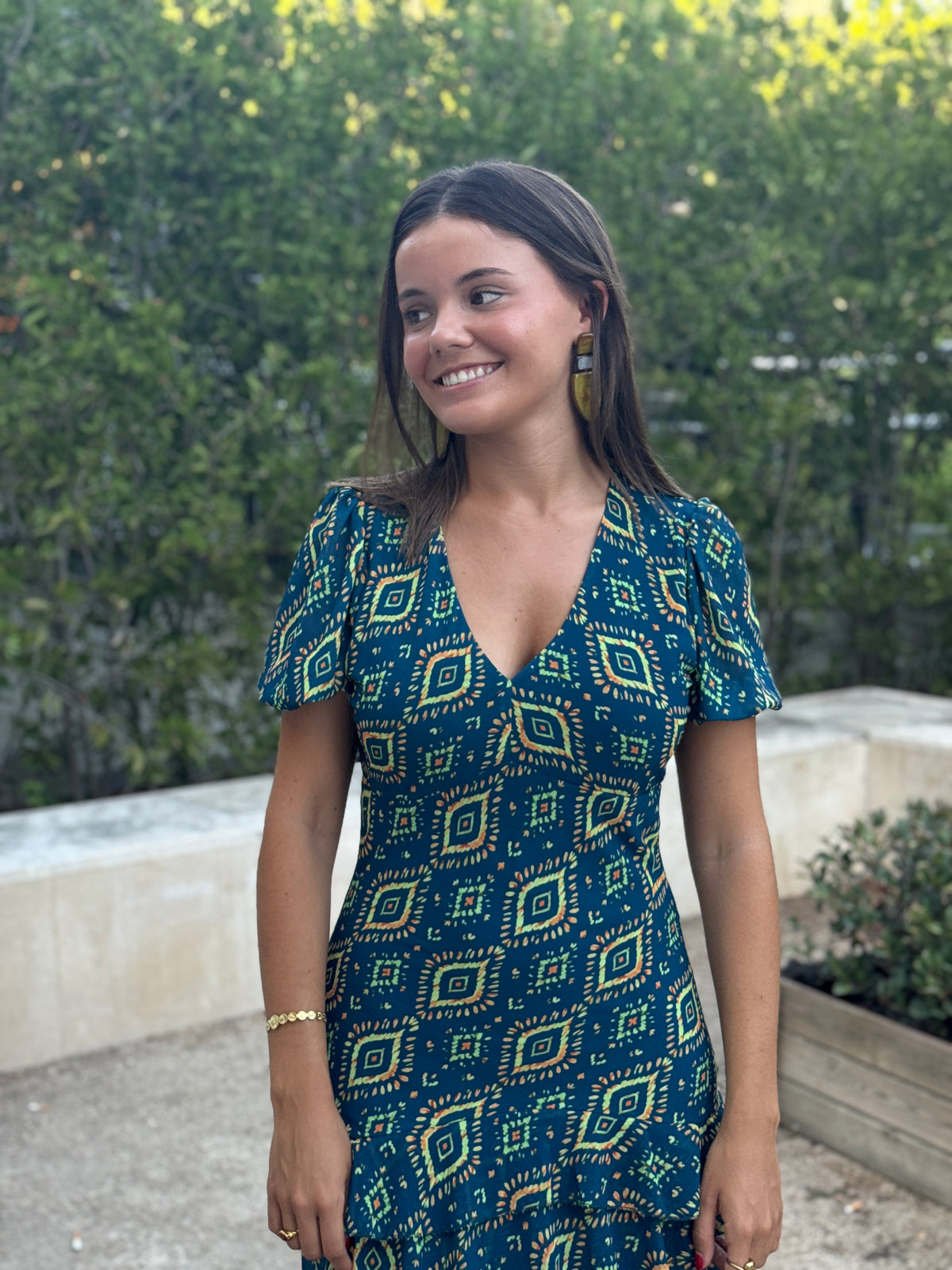 Vestido Positano Azul Pavo