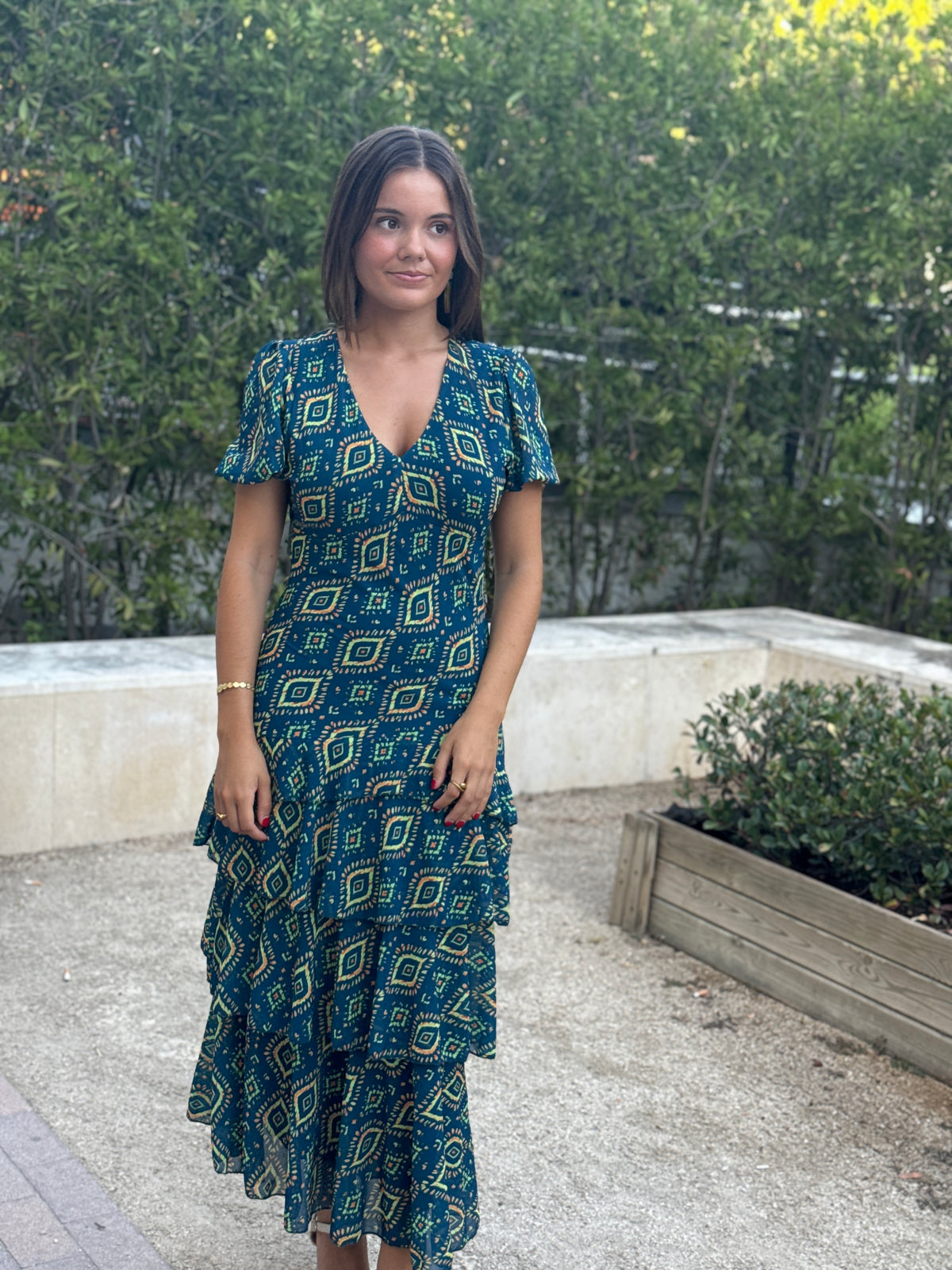 Vestido Positano Azul Pavo