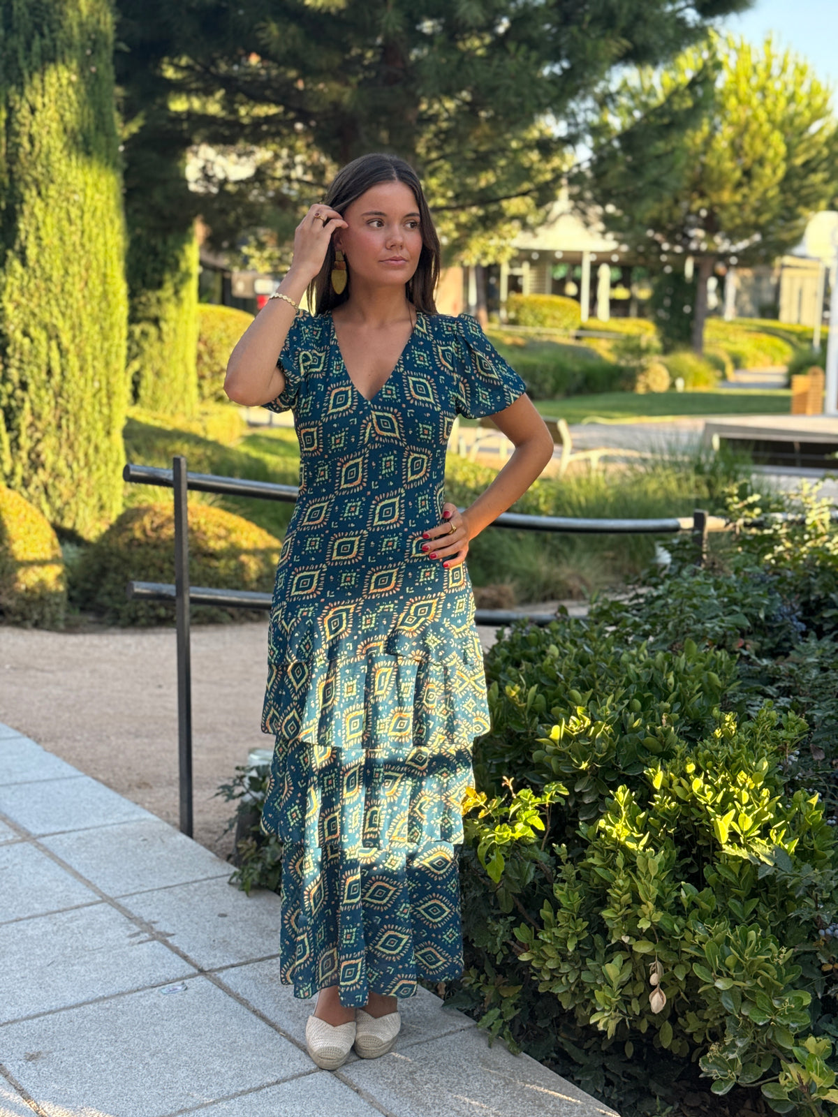 Vestido Positano Azul Pavo
