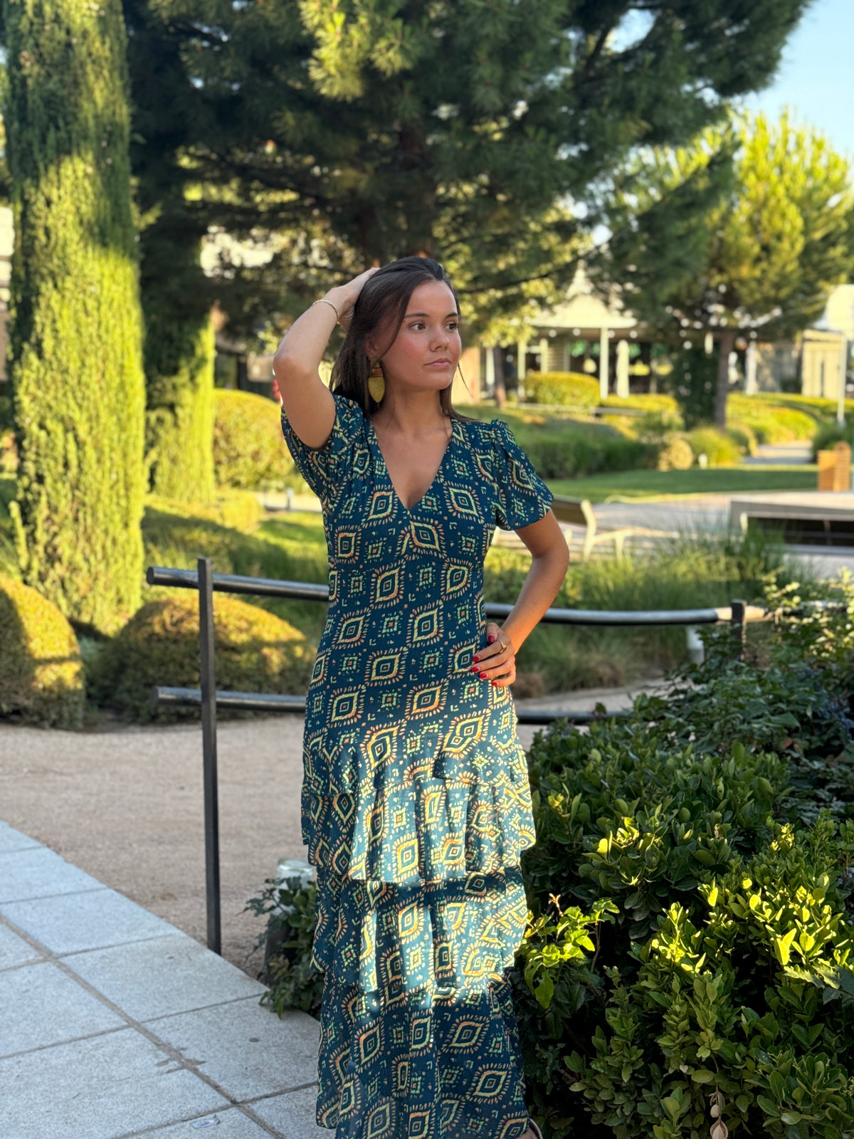 Vestido Positano Azul Pavo