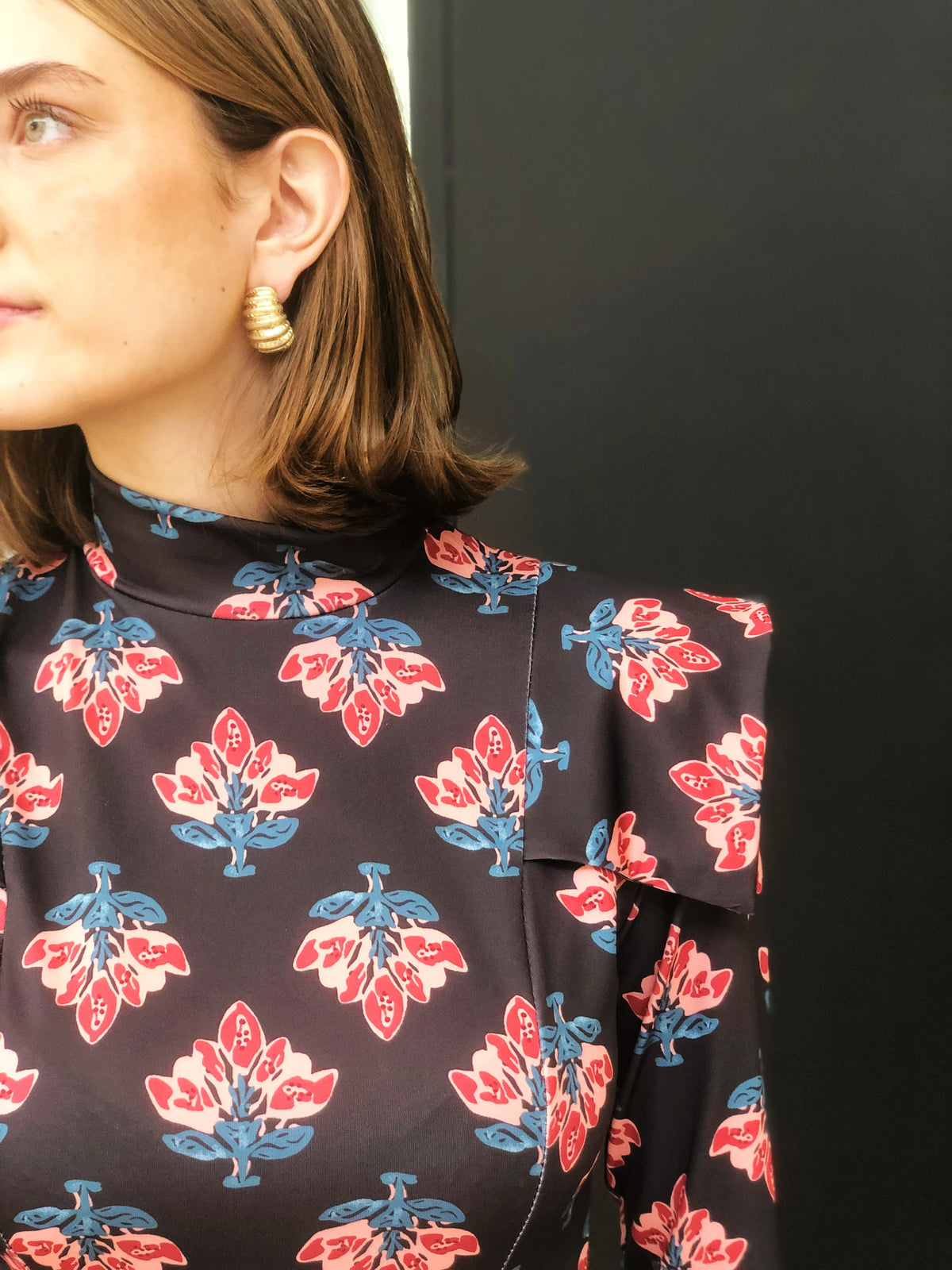 Vestido Petra Negro Flores Indias