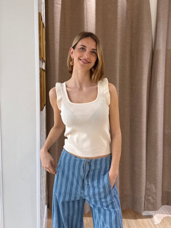 Top Punto Volante Beige