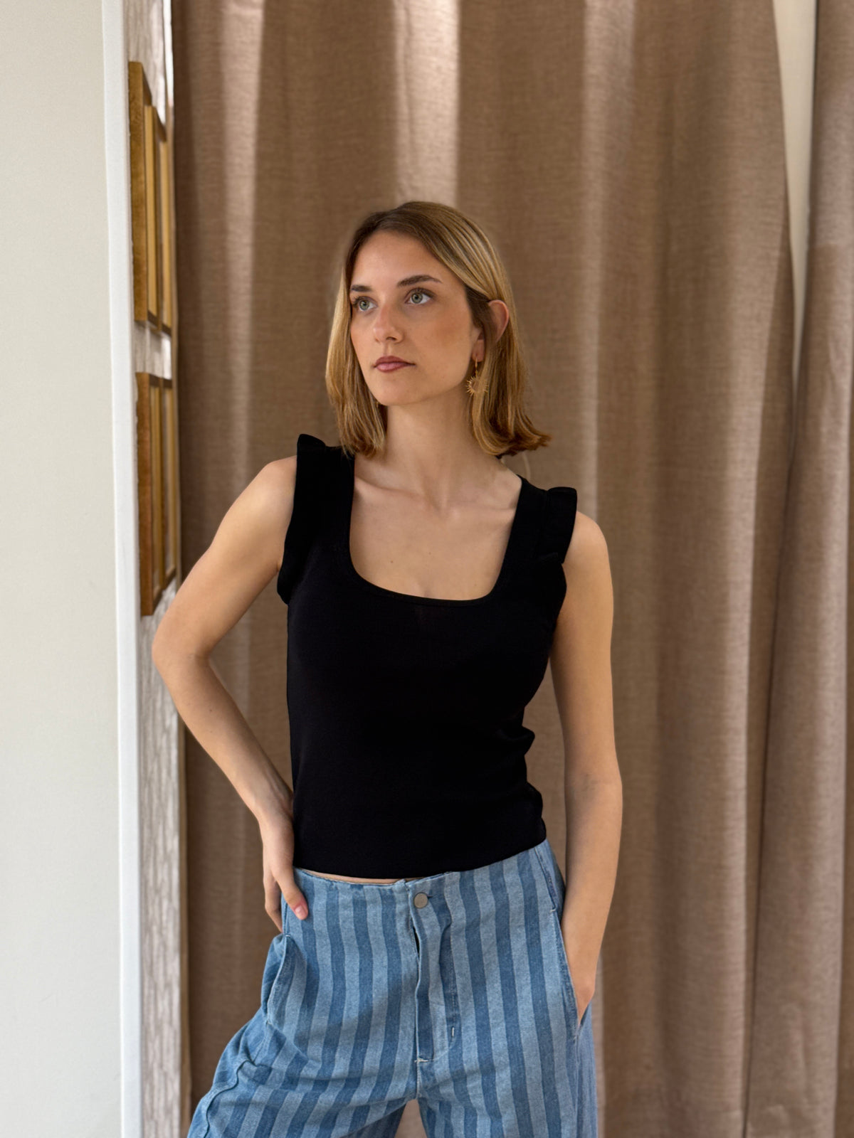 Top Punto Volante Negro