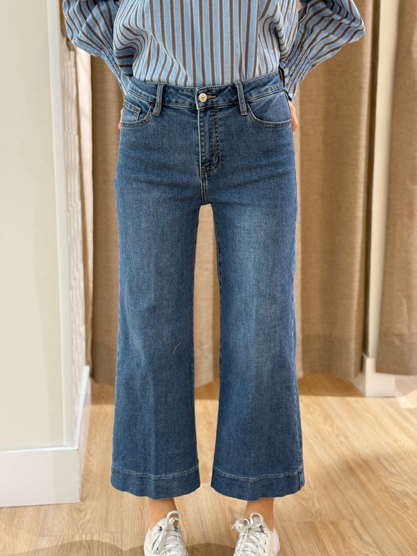 Pantalón Vaquero Cropped Flare