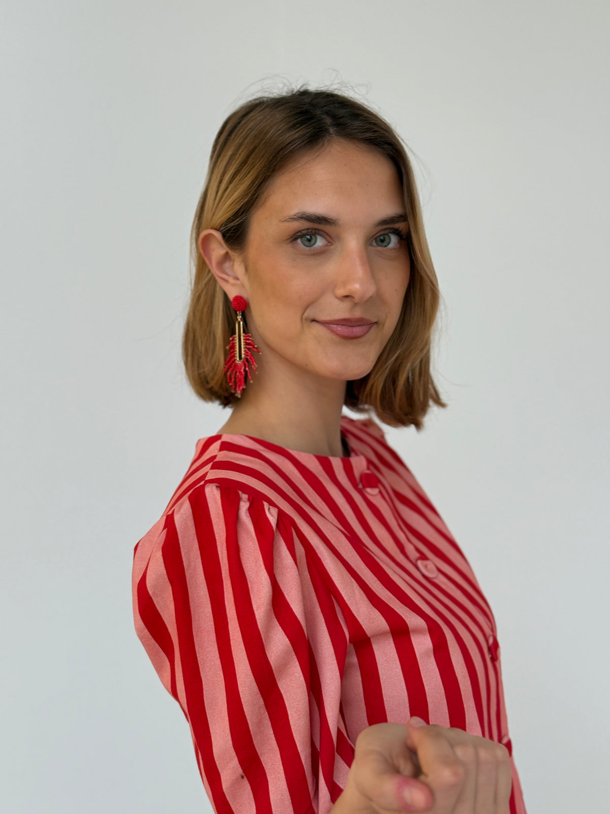 Pendientes Abalorios Rojos