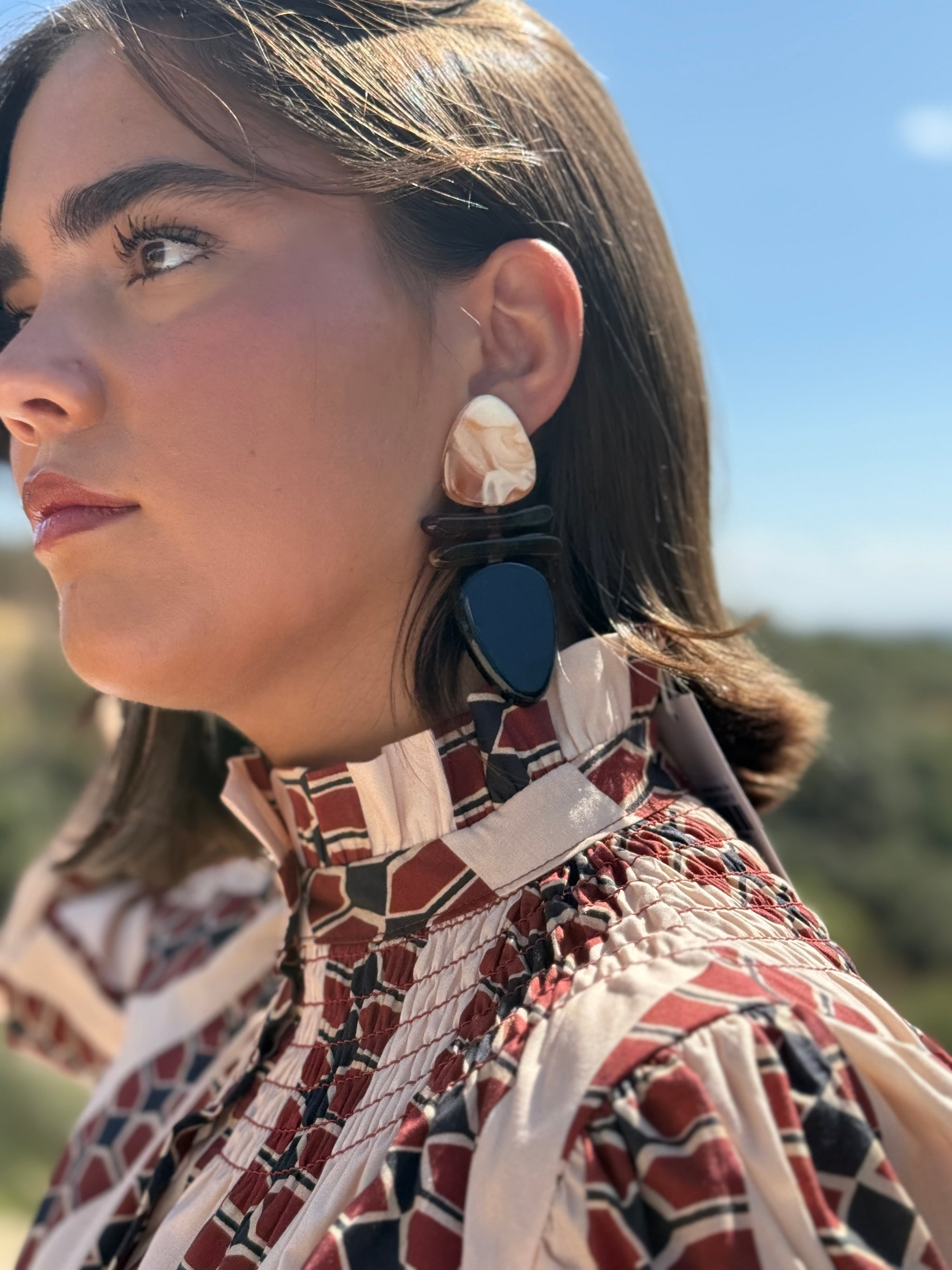 Pendientes Etnicos Resina Negros