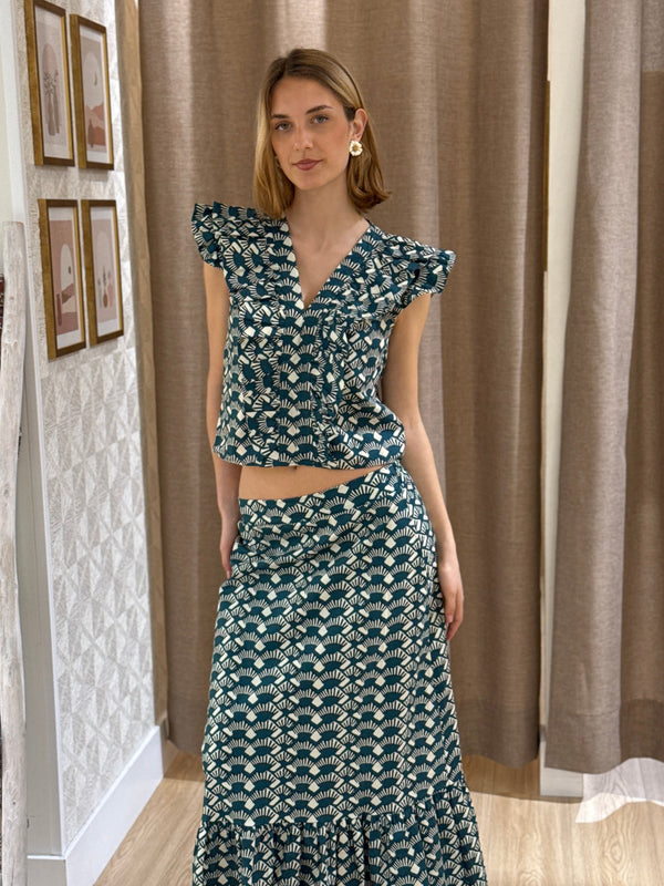 Total Look Geométrico Verde