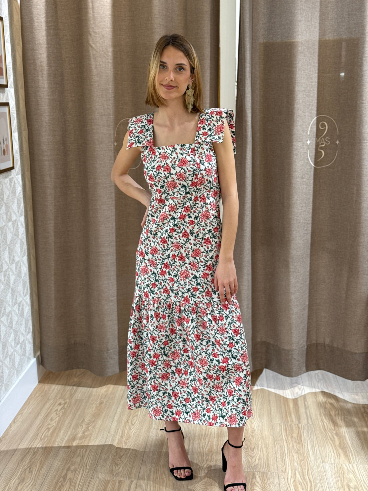 Vestido Campiña Flores Rosa