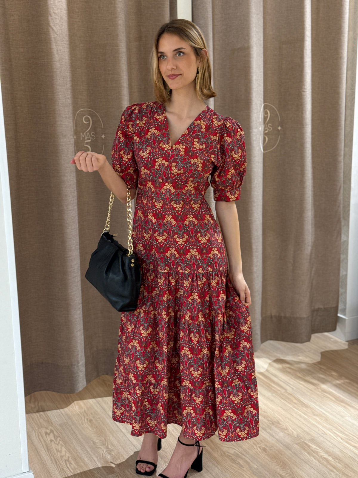 Vestido Provence Flores Rojo