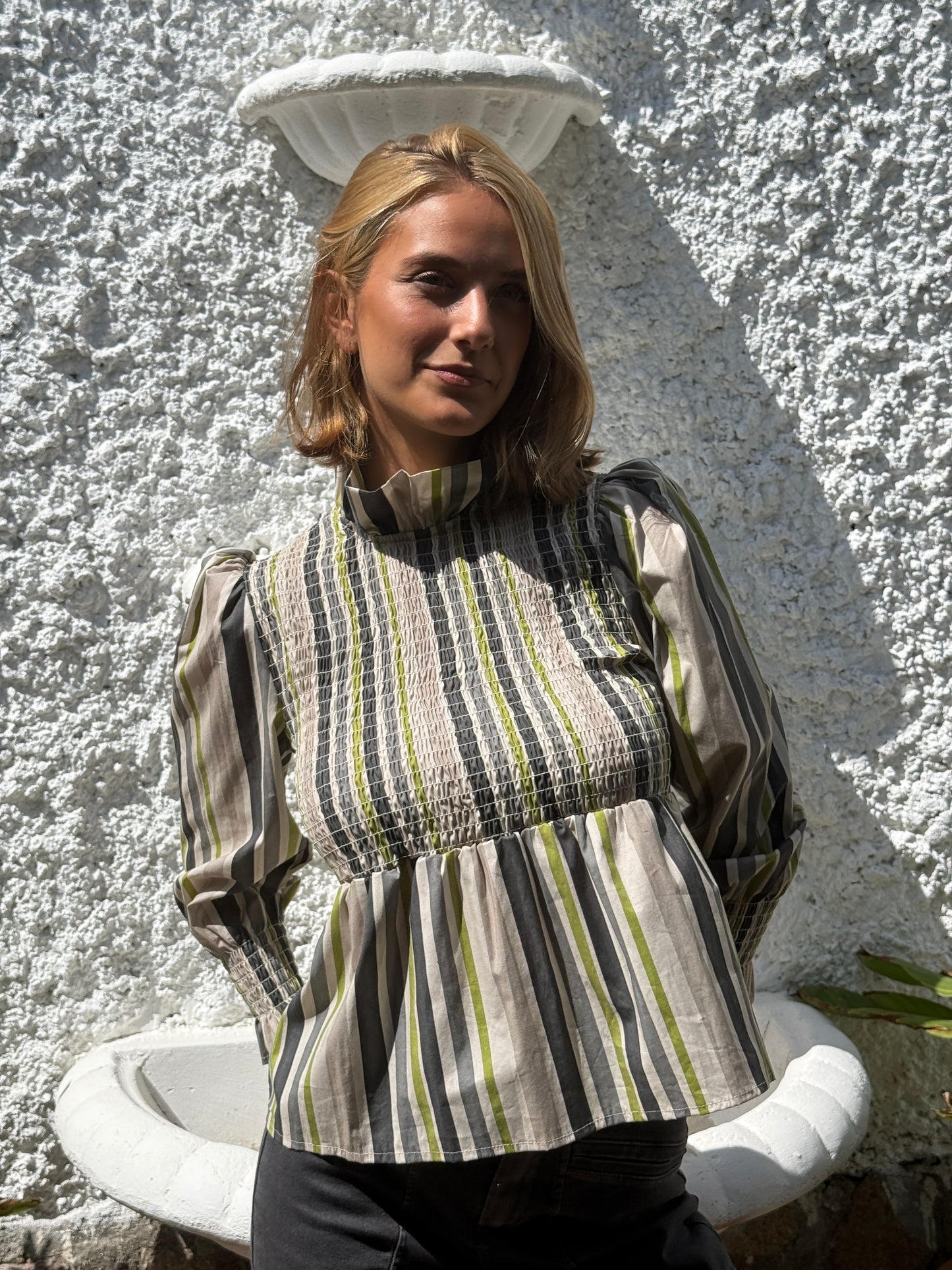 Camisa Amber Gris y Verde