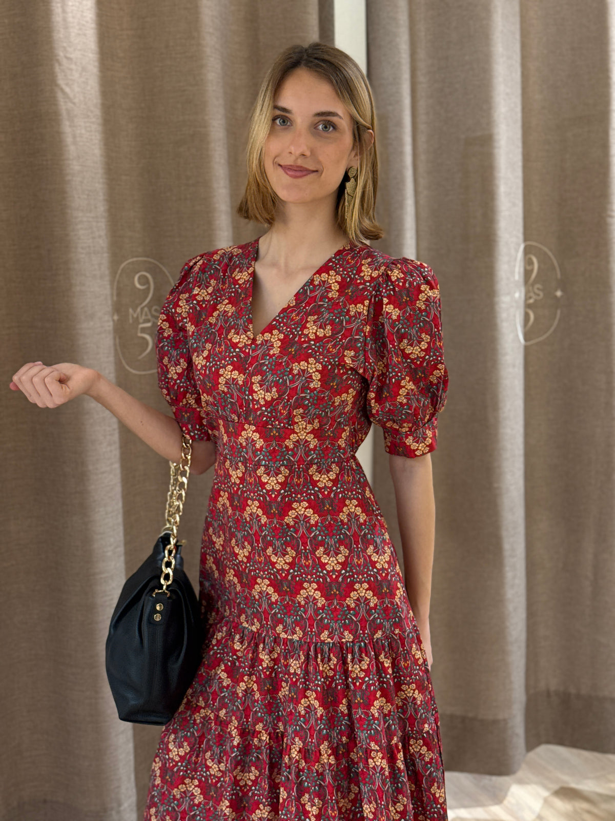 Vestido Provence Flores Rojo