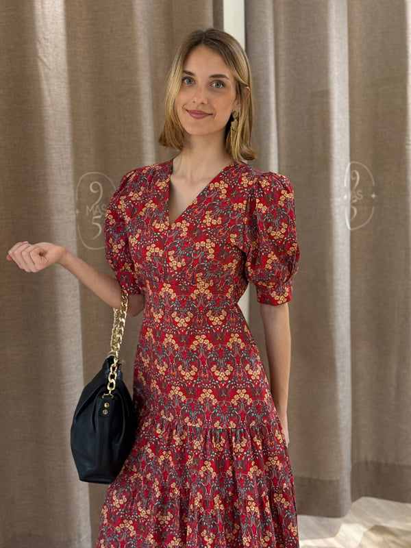 Vestido Provence Flores Rojo