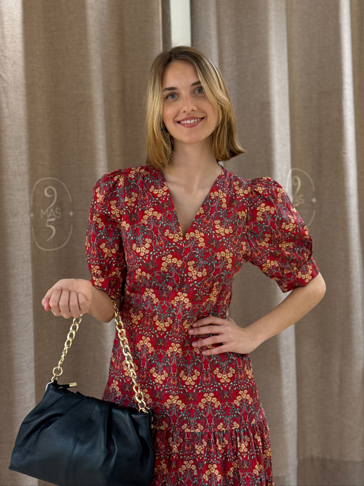 Vestido Provence Flores Rojo