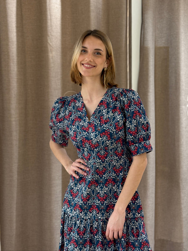 Vestido Provence Flores Azul