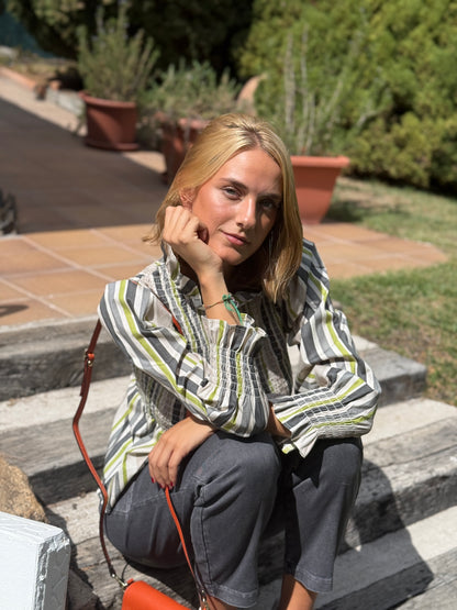 Camisa Amber Gris y Verde