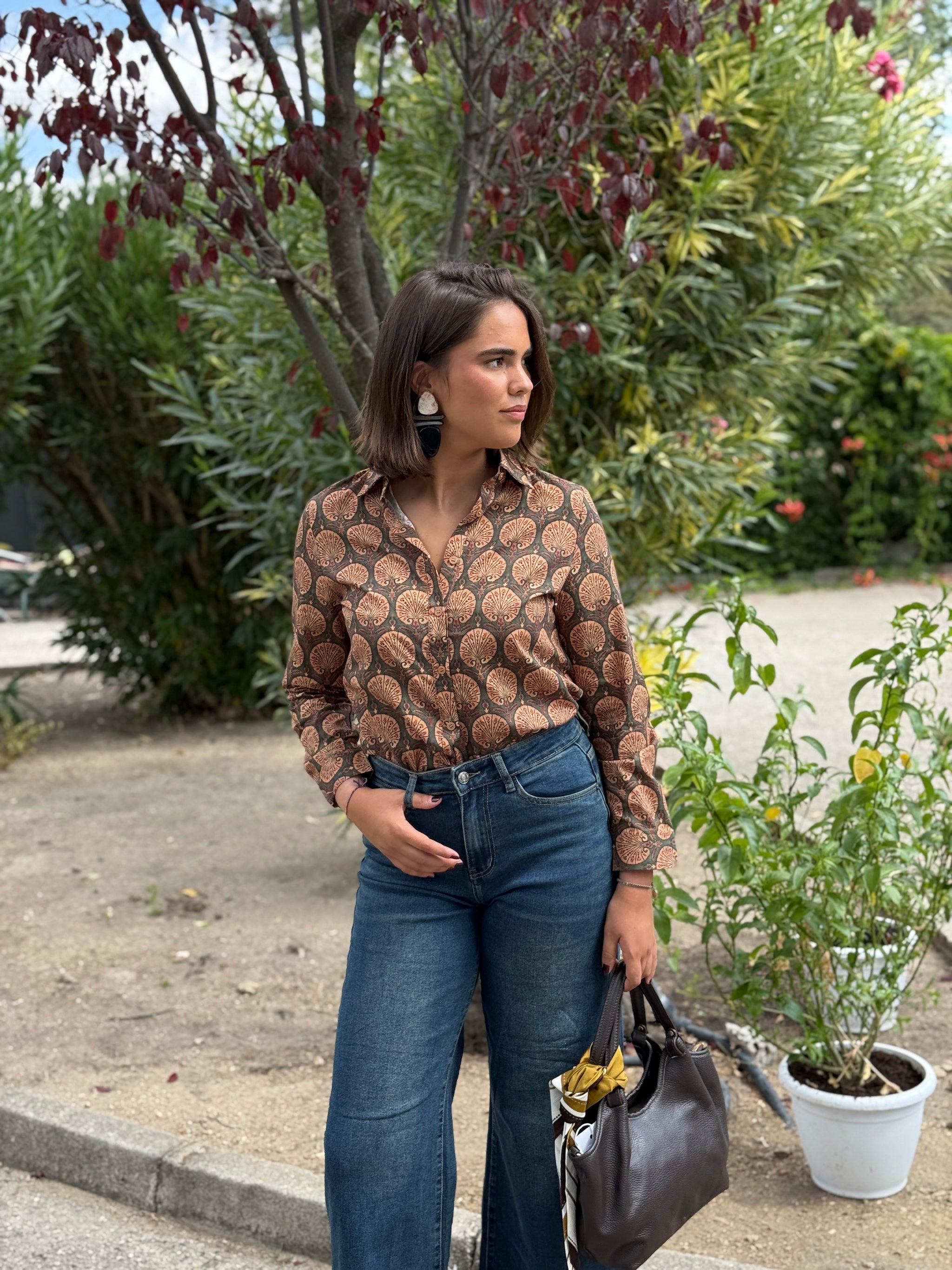 Pantalón Wide Leg Flecos