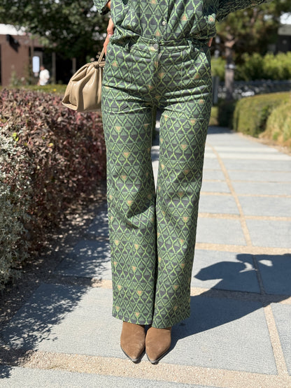 Pantalón Bloom Verde y Gris