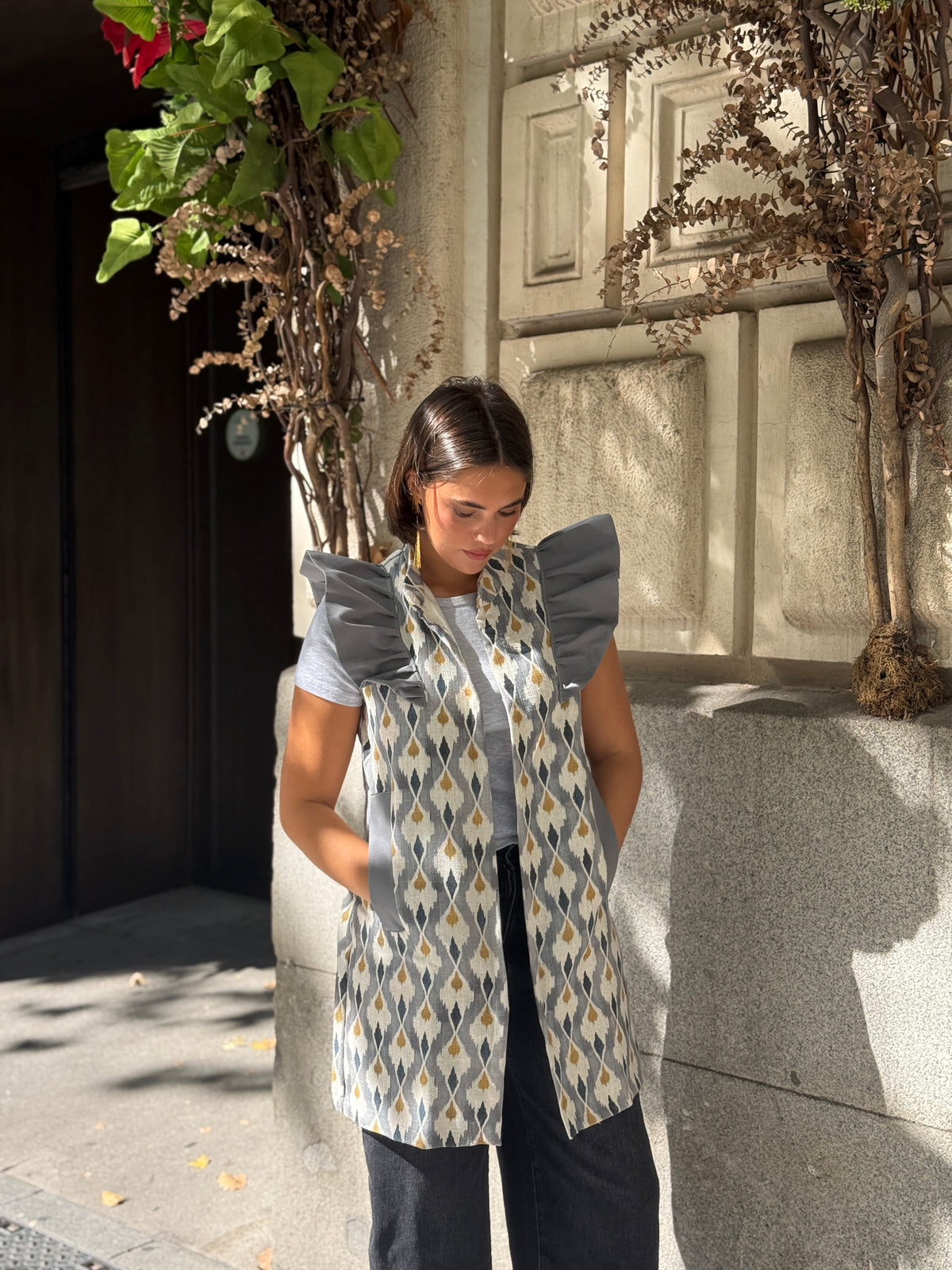9MÁS5 Green and Rustic Beige Vest