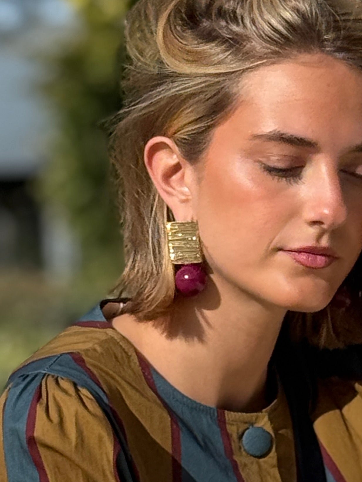 Pendientes Bola Granate