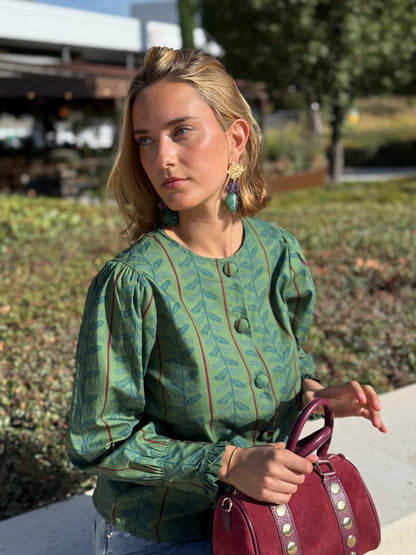 Camisa Nayla Verde y Azul