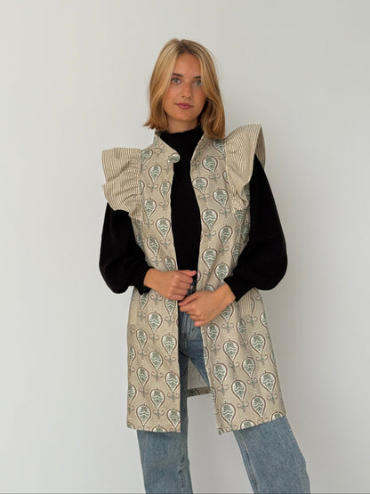 9MÁS5 Green and Rustic Beige Vest