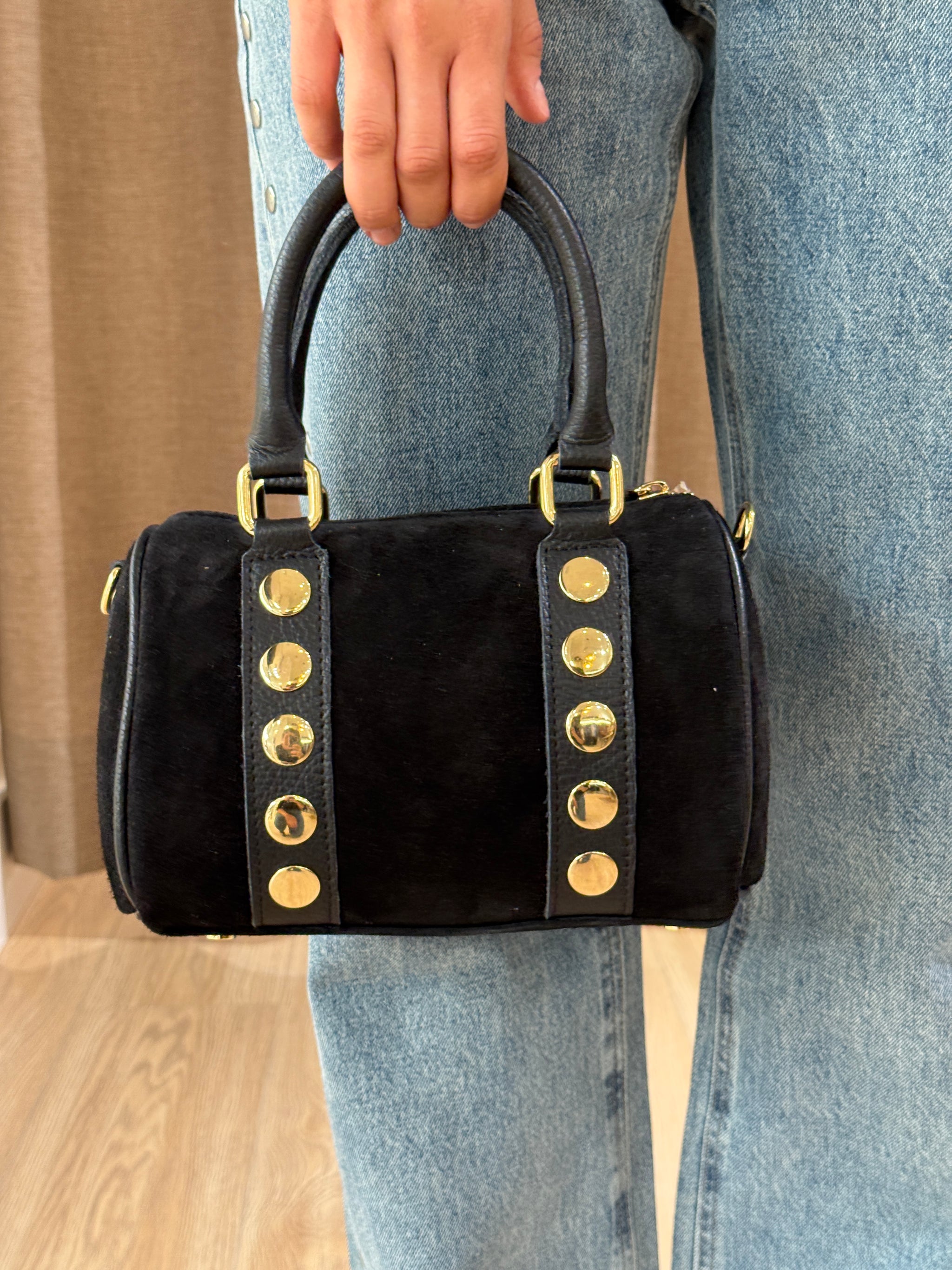 Bolso Bowling Tachuelas Negro