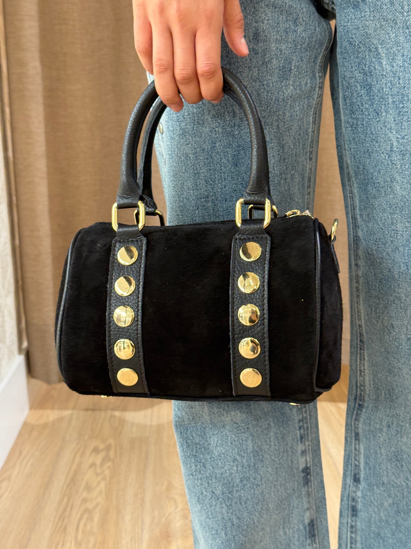 Bolso Bowling Tachuelas Negro