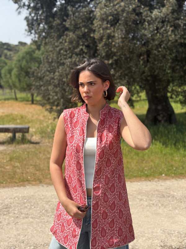 9MÁS5 Green and Rustic Beige Vest