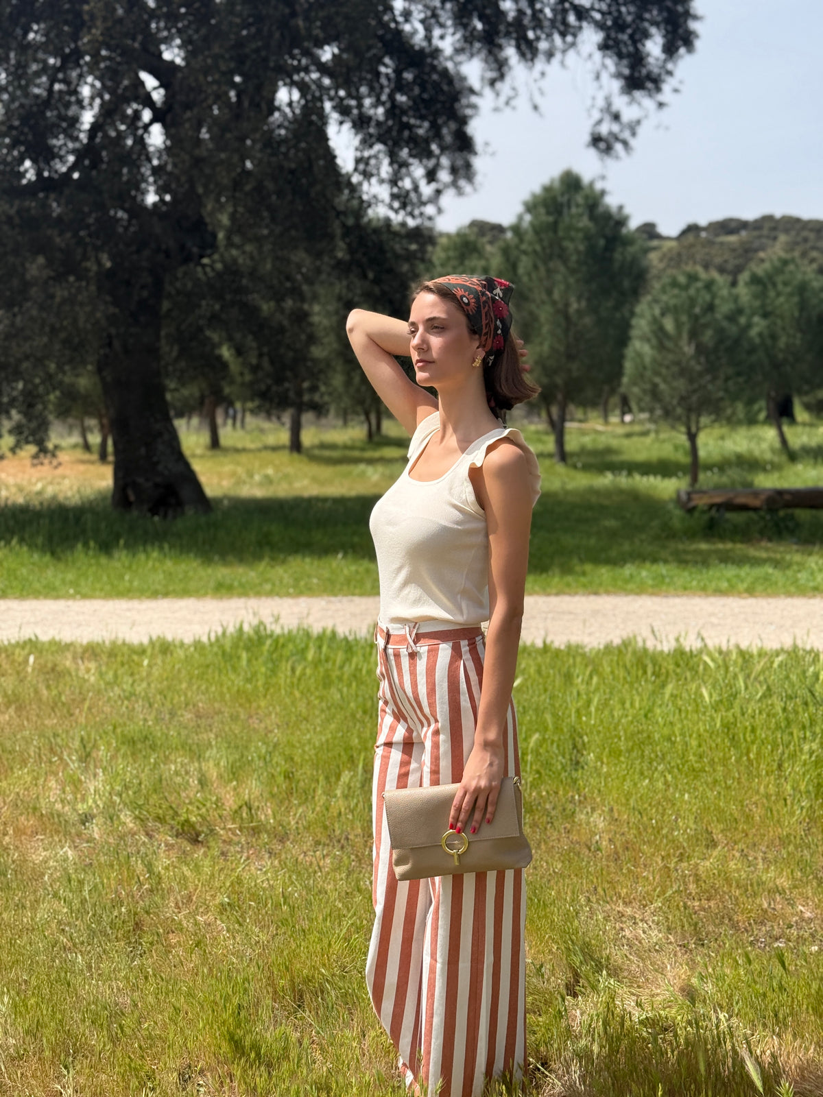 Pantalón Rayas Teja