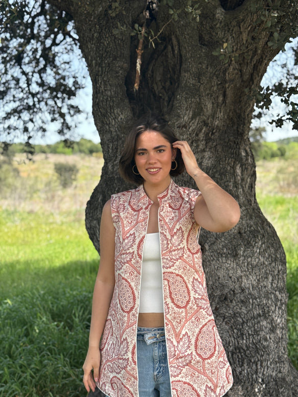 9MÁS5 Green and Rustic Beige Vest