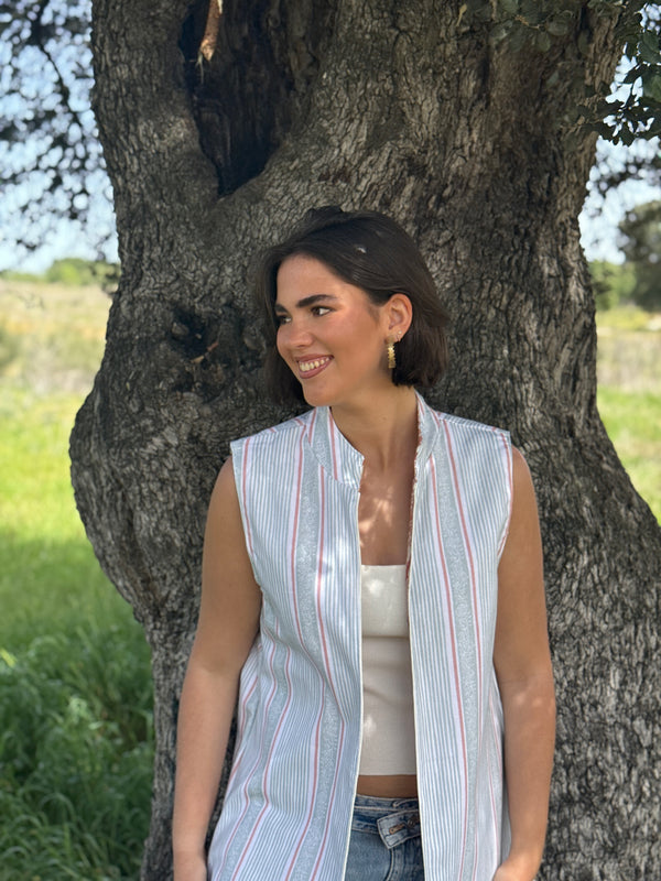 9MÁS5 Green and Rustic Beige Vest